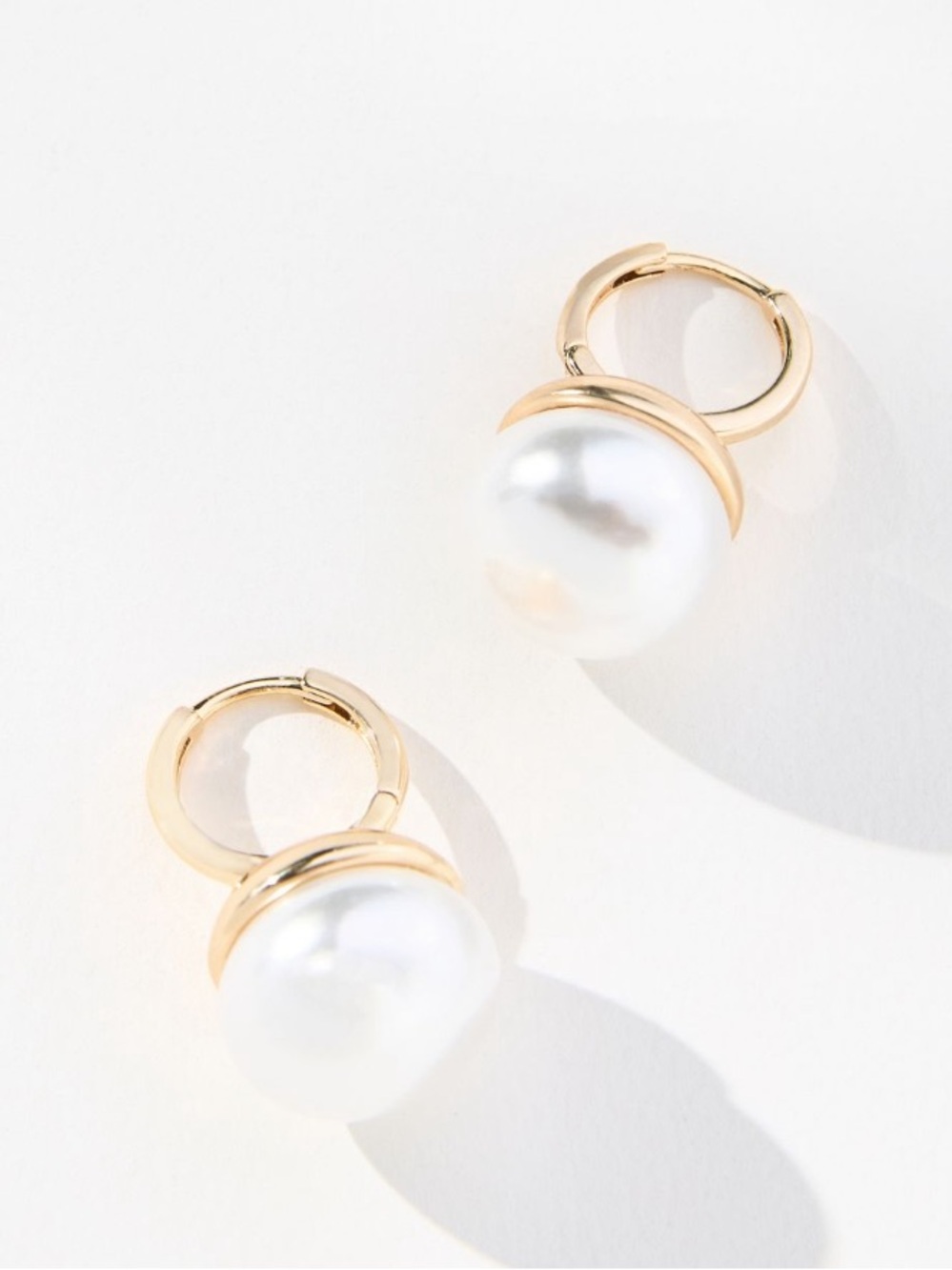 Anthropologie Gold-plated Pearl Drop Earrings